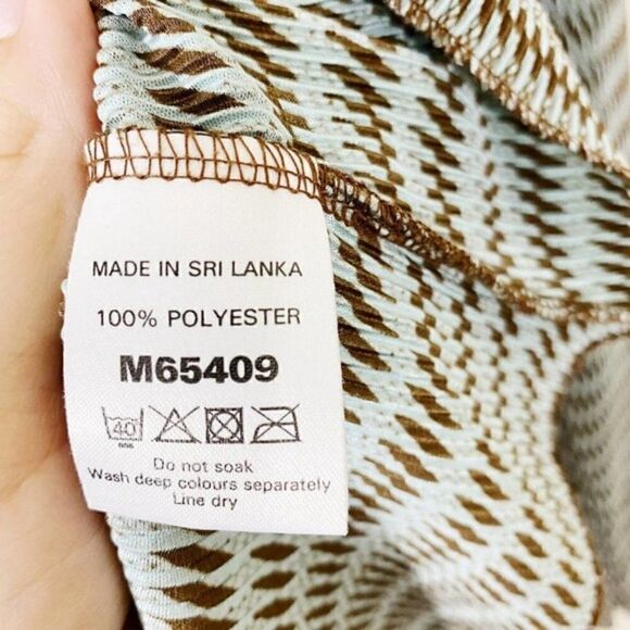 NEXT Women's Brown & Blue Vintage Striped Textured 90s Y2K Artsy Blouse. Sz US12 - Picture 6 of 6